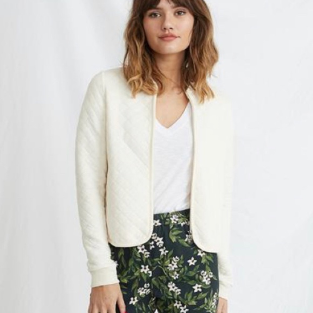 Marine Layer | Quilted Swing Bomber Antique White
